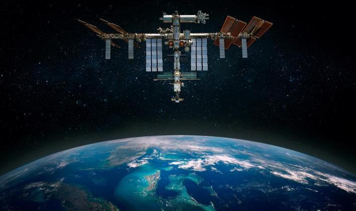 The,International,Space,Station,Orbiting,Planet,Earth.,Scientific,Space,Exploration