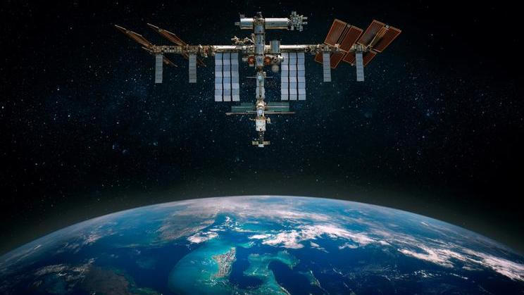 The,International,Space,Station,Orbiting,Planet,Earth.,Scientific,Space,Exploration