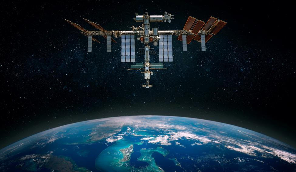 The,International,Space,Station,Orbiting,Planet,Earth.,Scientific,Space,Exploration
