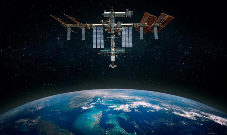The,International,Space,Station,Orbiting,Planet,Earth.,Scientific,Space,Exploration