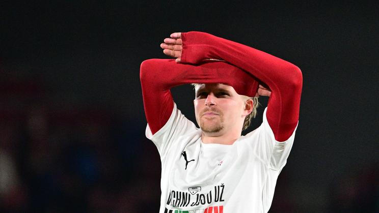 Pavel Šulc slaví postup českého týmu na MS ve fotbale.