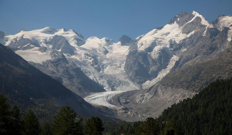 ledovec Morteratsch alpy švýcarsko