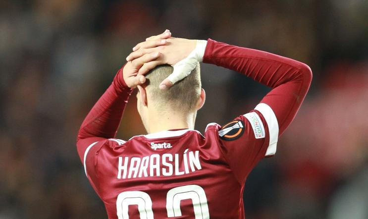 fotbal, Evropská liga 2021/2022, Sparta Praha - Olympique Lyon, Lukáš Haraslín