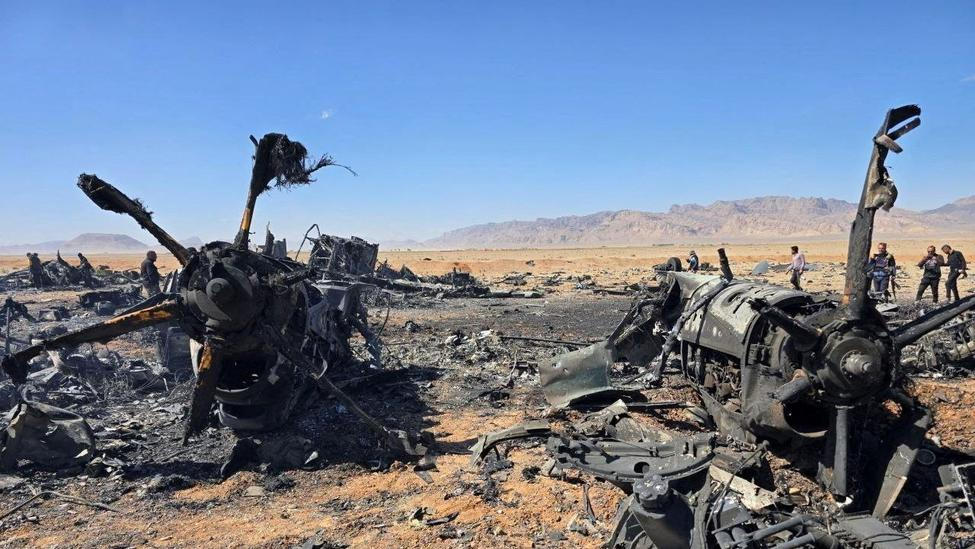 Social media image appears to show U.S. aircraft wreckage in Iran