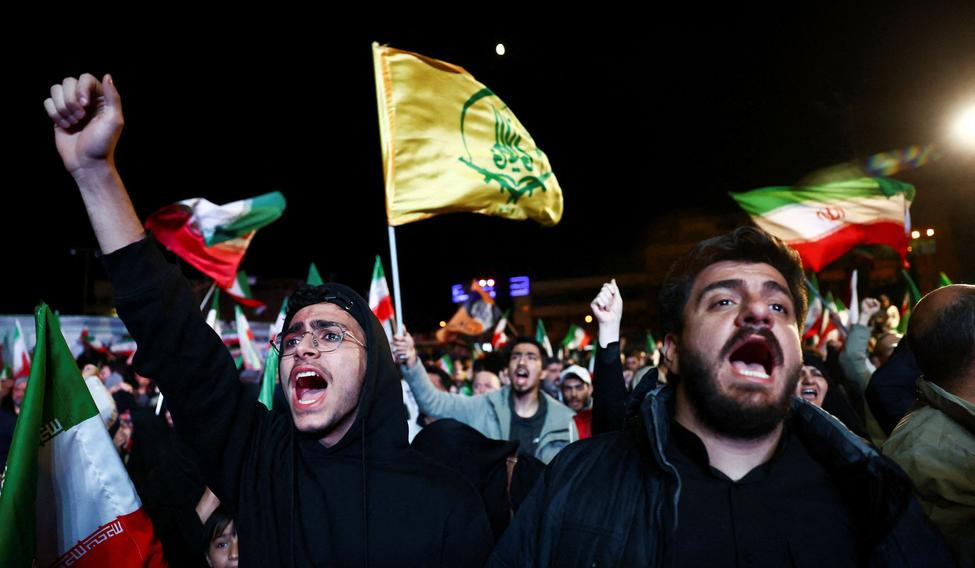 People gather after a two-week ceasefire in the Iran war was announced, in Tehran
