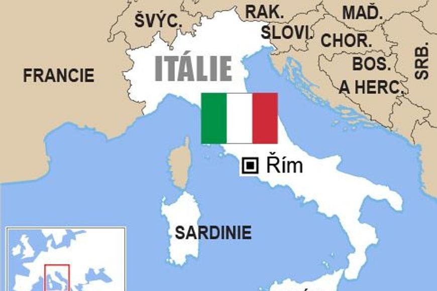 Podpatek italské boty je po sesuvu ve velké míře odstřižen od zbytku země