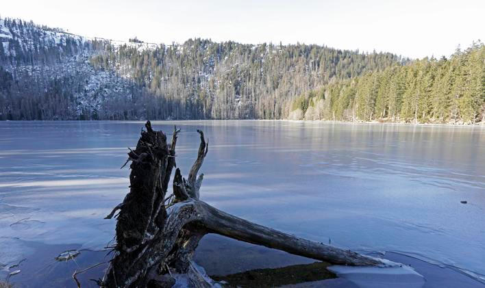 V noci na čtvrtek mrzlo podle meteorologů téměř v celých jižních Čechách. Na ilustračním snímku je šumavské Černé jezero nacházející se ve výšce 1008 metrů nad mořem.