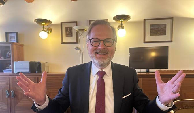 Expremiér Petr Fiala v rozhovoru pro Aktuálně.cz.