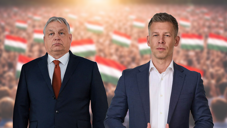 Viktor Orbán (FIDESZ) a Peter Magyar (TISZA). Koláž Aktuálně.cz.