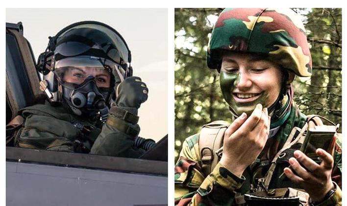 Princezna Viktorie ze Švédska a belgická princezna Elizabeth během vojenského výcviku.