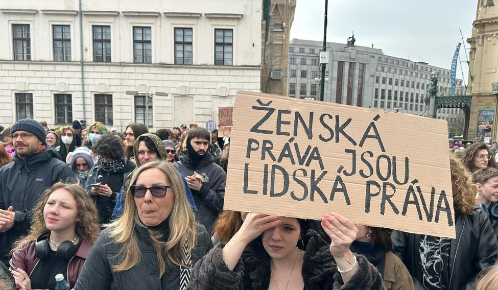 Sobotní demonstrace na Náměstí republiky