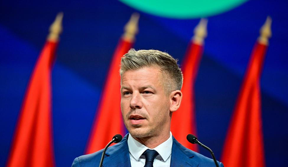 Peter Magyar holds a press conference a day after the parliamentary election in Budapest