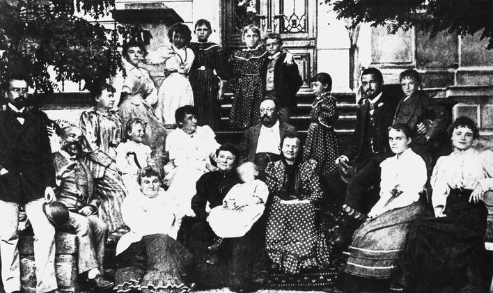 Anton Dvorak with family and friends