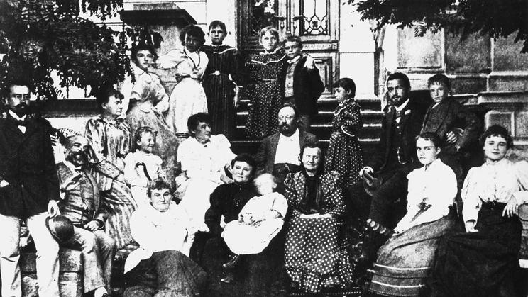 Anton Dvorak with family and friends