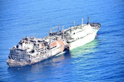 A Russian LNG tanker, Arctic Metagaz, damaged  earlier this month and currently adrift without crew, floats in international waters in the Mediterranean Sea between Malta and the Italian islands of Lampedusa and Linosa