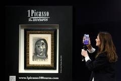 FILE PHOTO: Charity raffle draw for the winner of a Picasso painting for 100 euros at Christie's Paris
