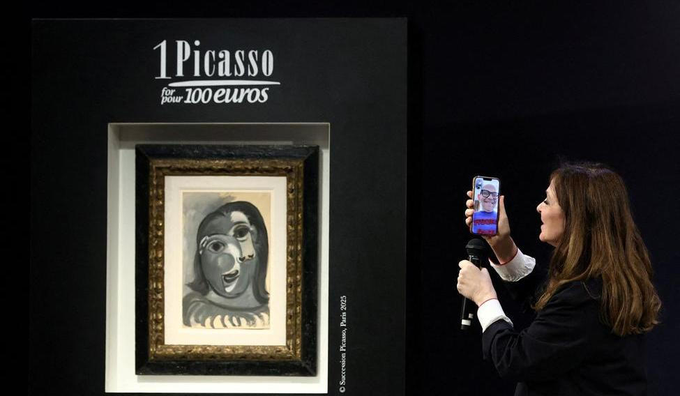 FILE PHOTO: Charity raffle draw for the winner of a Picasso painting for 100 euros at Christie's Paris