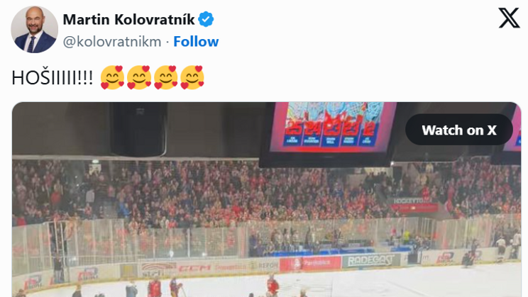 „Zajít večer mezi lidi a podpořit svůj tým v závěru klíčového zápasu mi přijde skvělé,“ říká poslanec Martin Kolovratník (ANO).