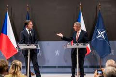 Mark Rutte, generální tajemník NATO, Andrej Babiš, premiér, politik
