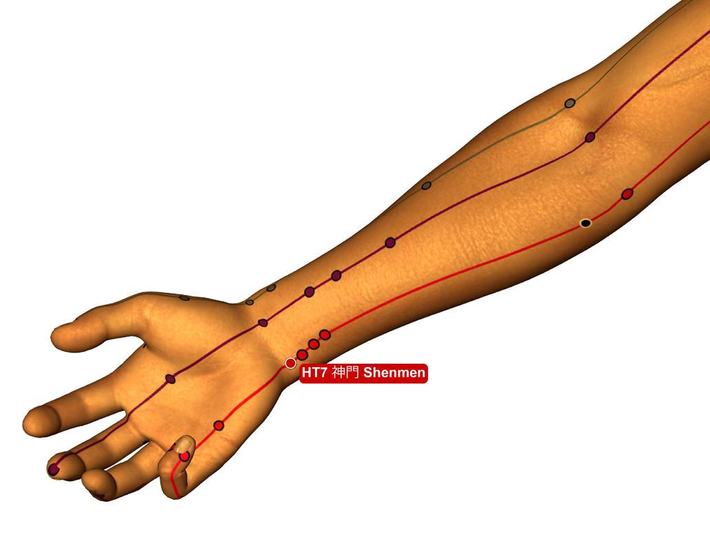 Acupuncture,Point,Ht7,Shenmen,,3d,Illustration,,White,Background