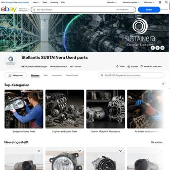 Nabídka náhradních dílů koncernu Stellantis na portálu eBay