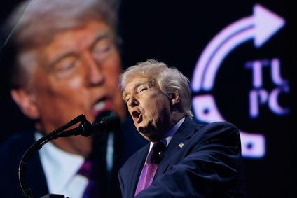 U.S. President Donald Trump attends Turning Point USA event at Dream City Church in Phoenix