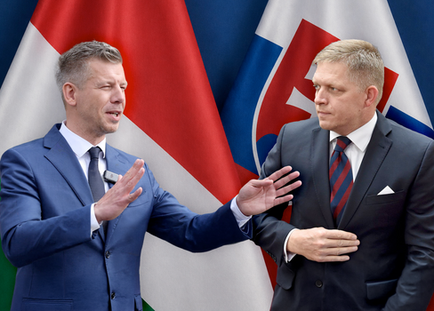 Koláž: Robert Fico a Peter Magyar