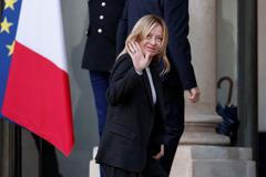 Italská premiérka Giorgia Meloniová na jednání koalice ochotných, 6. ledna 2026.