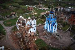 Aerial,View,Of,Destroyed,Village,Bohorodychne,,Donetsk,Region,,Ukraine.,Ruins