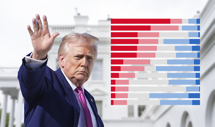 Donald Trump před Bílým domem.