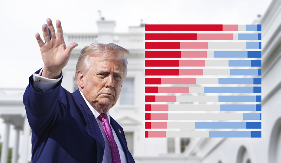 Donald Trump před Bílým domem.