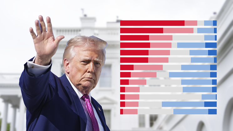 Donald Trump před Bílým domem.