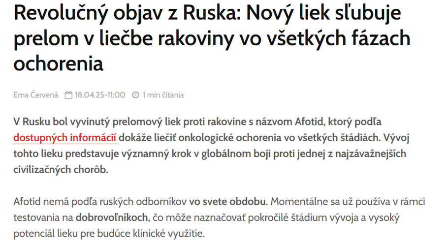 Rusové mají léky na všechno