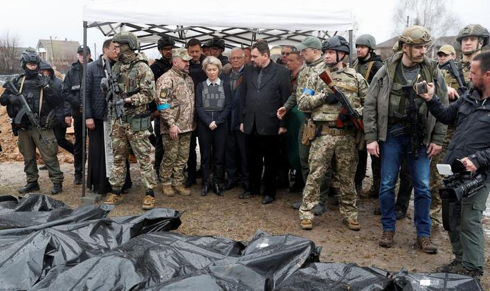 buča ukrajina heger von der leyenová borrell invaze rusko