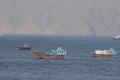 Ships and tankers in the Strait of Hormuz off the coast of Musandam