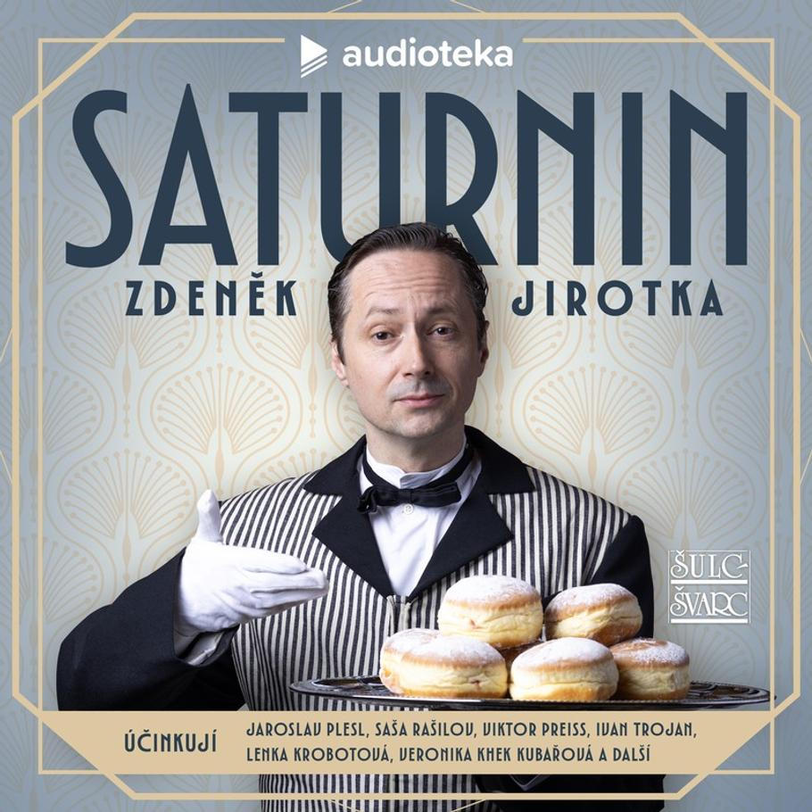Přebal audioknihy Saturnin.