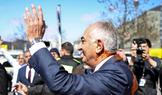 Reza Pahlavi, the exiled son of Iran's last shah and an Iranian opposition figure, leaves after a press conference at the House of the Bundespressekonferenz in Berlin