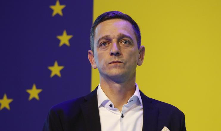 Jan Grolich po zvolení novým předsedou KDU-ČSL, kdy mu delegáti splnili všechno, co mu - obrazně řečeno - viděli na očích.