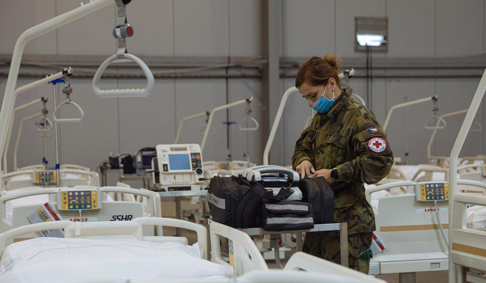 Covid-19, covid, koronavirus, korona, armáda, voják, polní nemocnice, LetňanyPraha, 22.10. 2020, HN - Lukáš Bíba