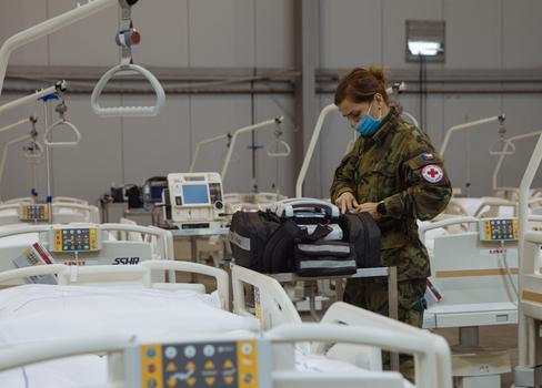 Covid-19, covid, koronavirus, korona, armáda, voják, polní nemocnice, LetňanyPraha, 22.10. 2020, HN - Lukáš Bíba