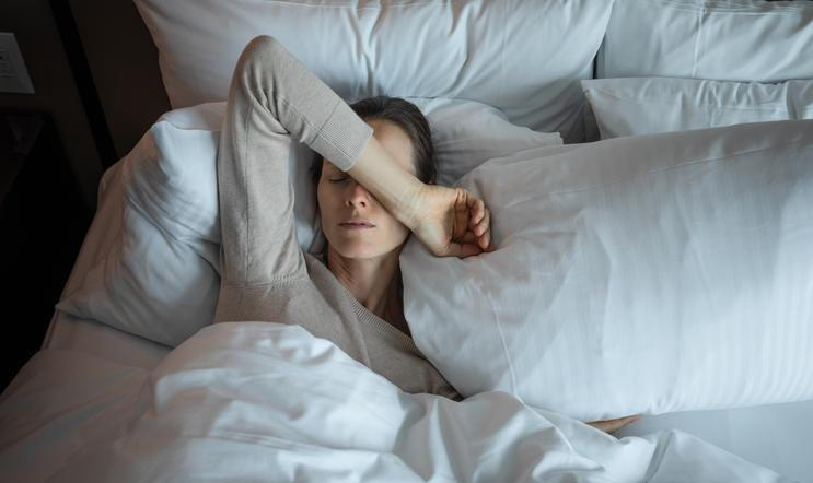 Young,Woman,Waking,Up,In,The,Morning,Feeling,Tired,Suffering