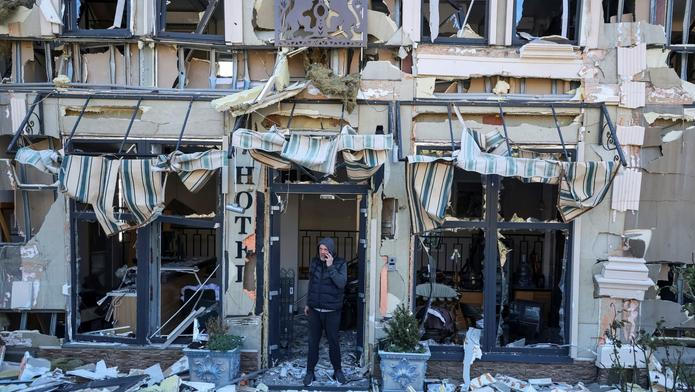 Aftermath of a Russian drone attack in Odesa