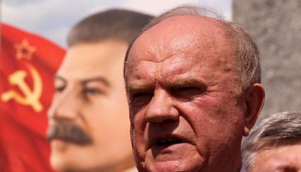 FILE PHOTO: Gennady Zyuganov, leader of Russia's Communist party, attends a May Day rally in Moscow