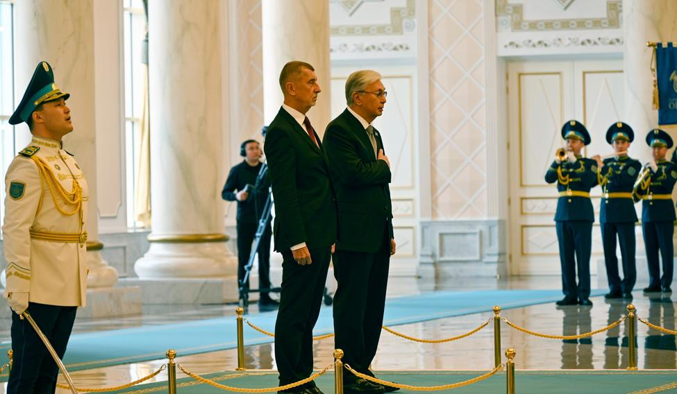 Andrej Babiš, premiér, Kasym-Žomart Tokajev, prezident, politik