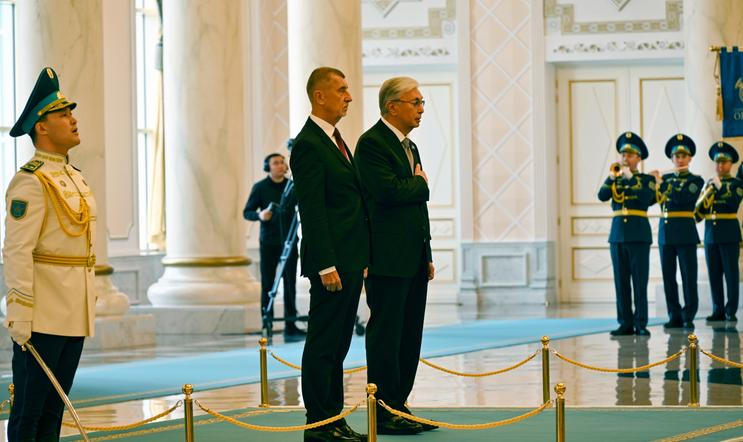 Andrej Babiš, premiér, Kasym-Žomart Tokajev, prezident, politik