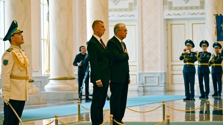 Andrej Babiš, premiér, Kasym-Žomart Tokajev, prezident, politik