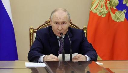 Russian President Putin chairs a meeting in Moscow