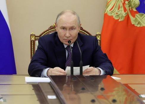 Russian President Putin chairs a meeting in Moscow
