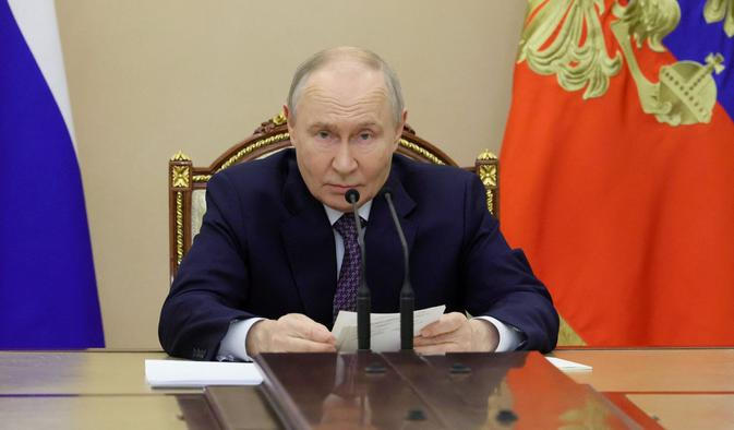 Russian President Putin chairs a meeting in Moscow