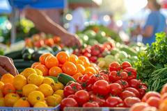 Vibrant,Farmers?,Market,Stall,With,Fresh,Organic,Produce,|,Colorful